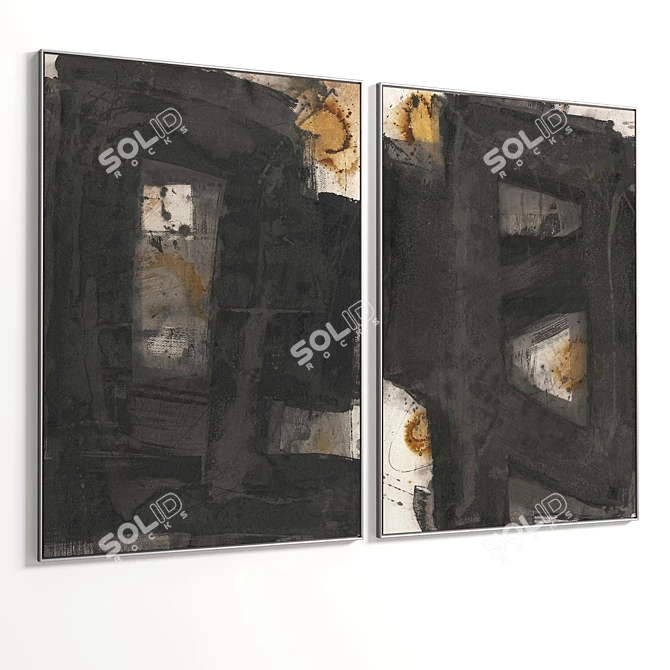 Rustic Dual Photo Frame 3D model image 5