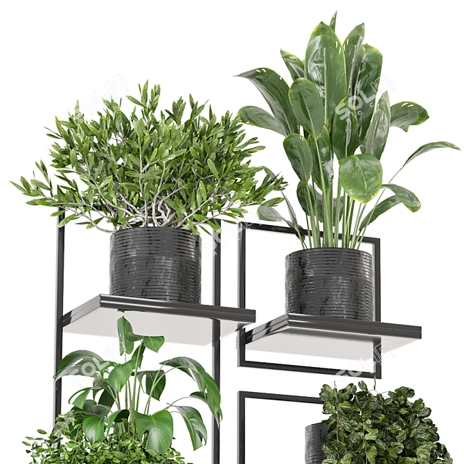 Metal Box Hanging Plant Set 3D model image 4