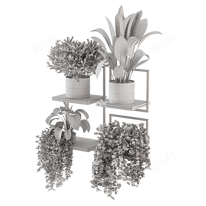 Metal Box Hanging Plant Set 3D model image 6