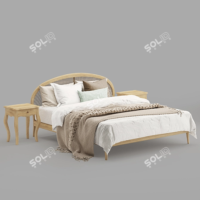 Modern Roselle Bed: Stylish and Comfortable 3D model image 2