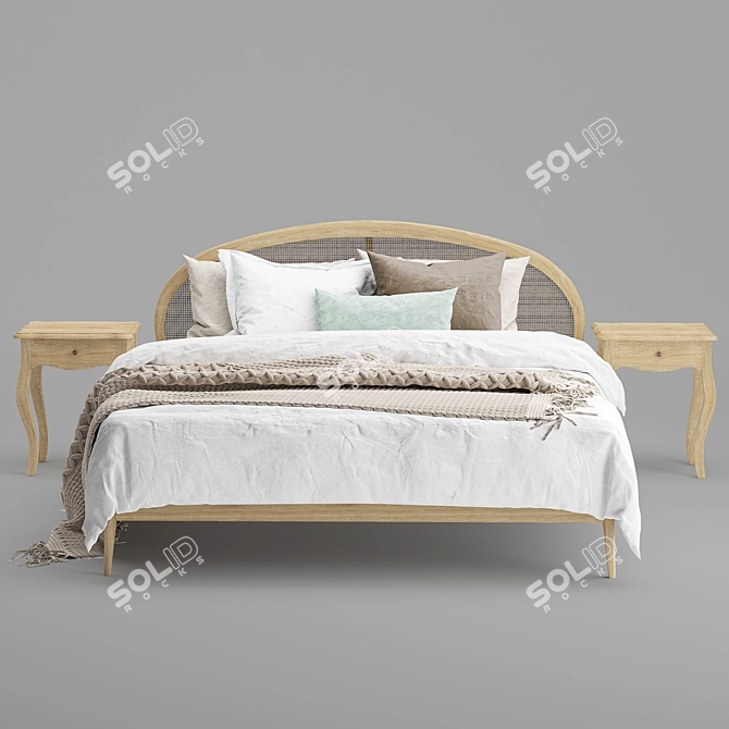 Modern Roselle Bed: Stylish and Comfortable 3D model image 3