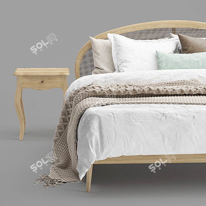 Modern Roselle Bed: Stylish and Comfortable 3D model image 4