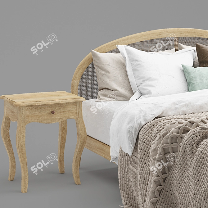 Modern Roselle Bed: Stylish and Comfortable 3D model image 5