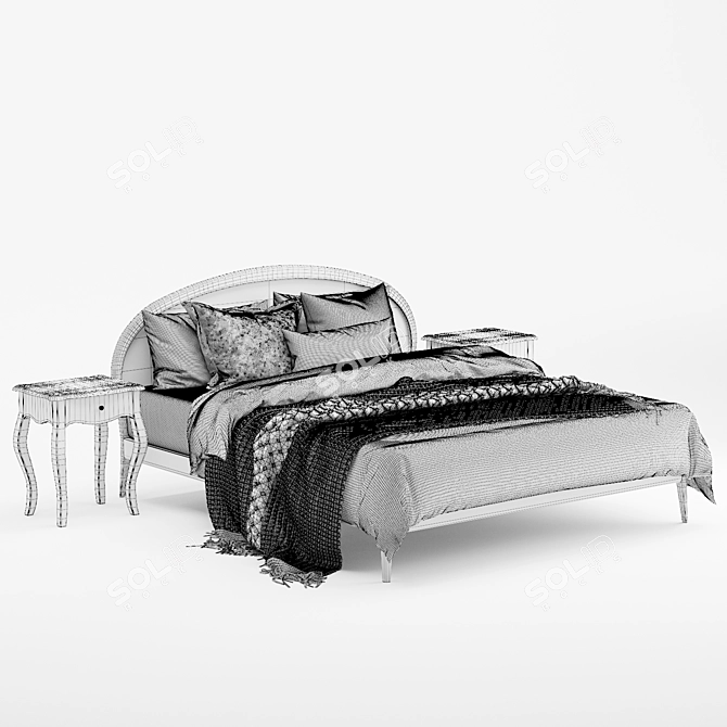 Modern Roselle Bed: Stylish and Comfortable 3D model image 7