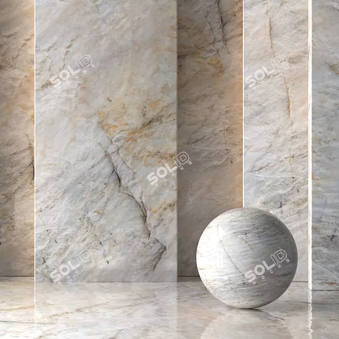 Seamless White Marble Tile - Natural 06 3D model image 1