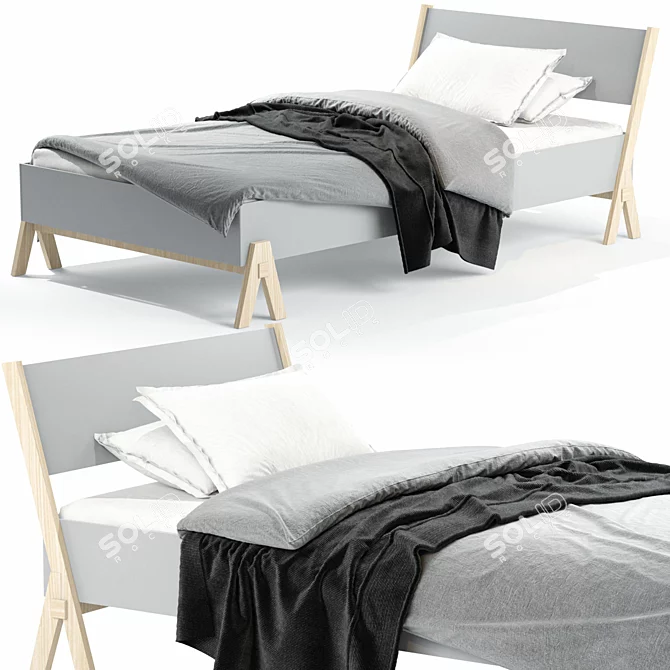 BOQ Bed: Sleek and Stylish Sleep 3D model image 1