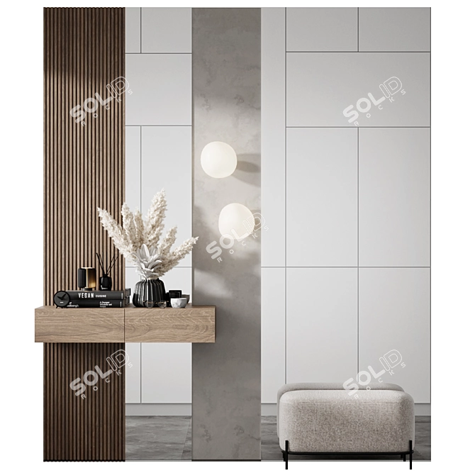 Stylish Hallway Console Set 3D model image 1