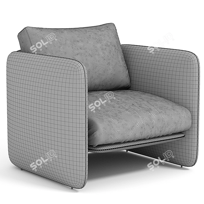 Modern Miller Armchair: Stylish Comfort 3D model image 3