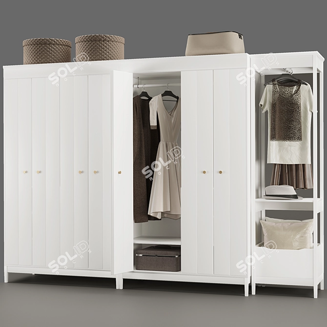 Modern IKEA IDANÄS Wardrobe Combination 3D model image 2