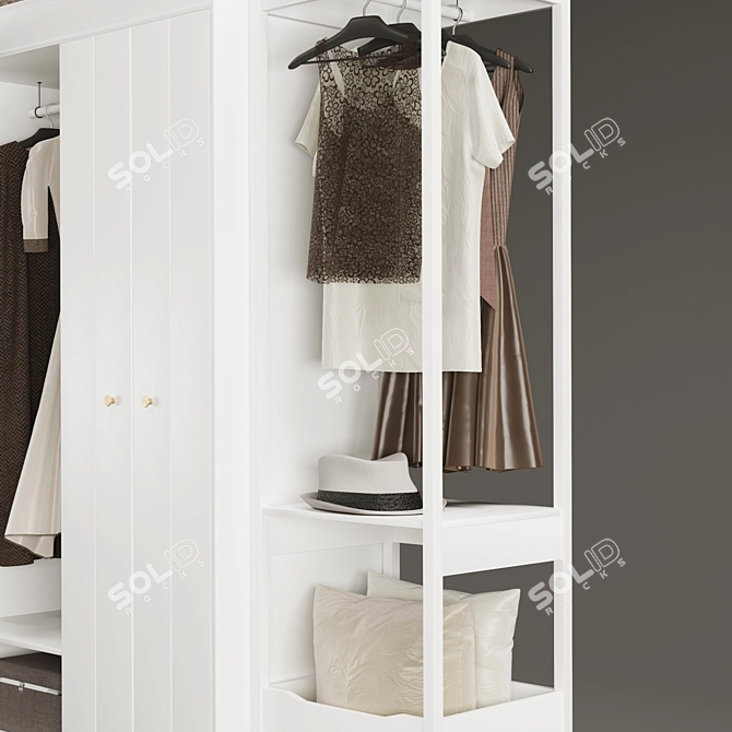 Modern IKEA IDANÄS Wardrobe Combination 3D model image 3