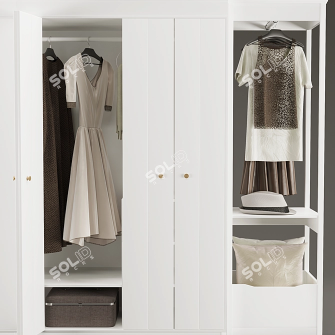 Modern IKEA IDANÄS Wardrobe Combination 3D model image 4