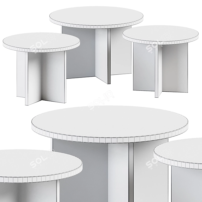Modern Scandinavian Style Coffee Tables 3D model image 2