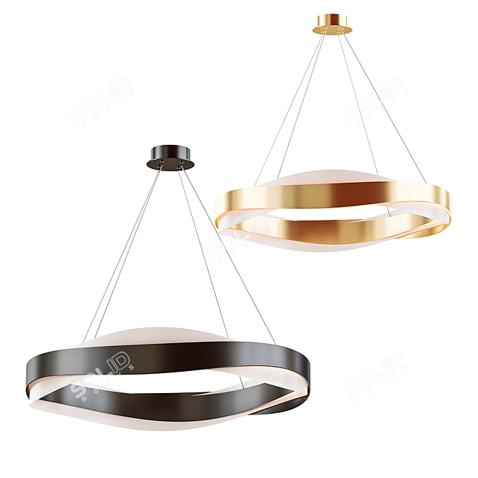 Elegant Glow: Malika Pendant Light 3D model image 2