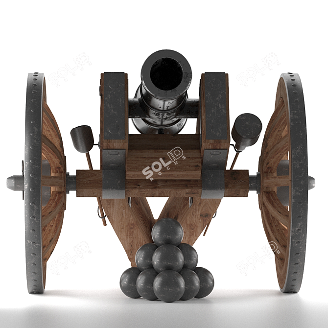 Medieval Pound Howitzer: Authentic Artillery Replica 3D model image 4