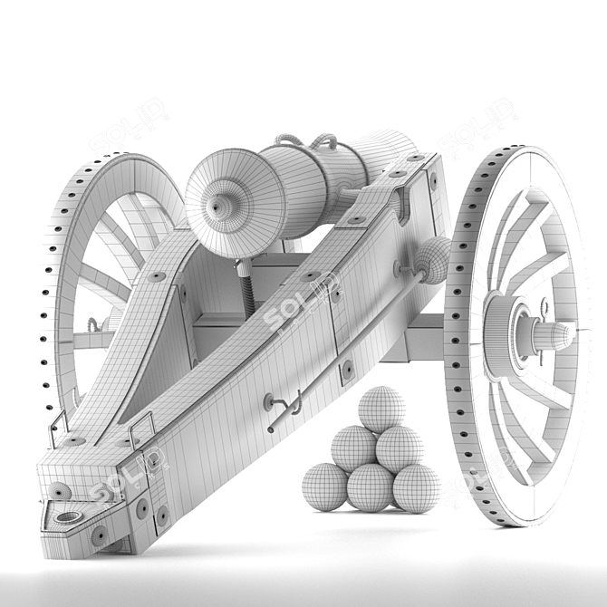 Medieval Pound Howitzer: Authentic Artillery Replica 3D model image 6