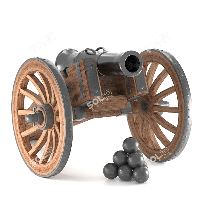 Medieval Pound Howitzer: Authentic Artillery Replica 3D model image 7