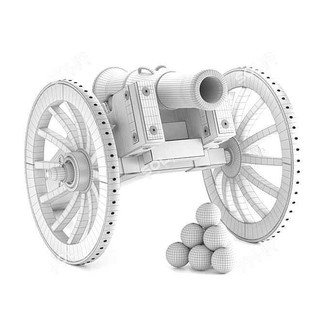 Medieval Pound Howitzer: Authentic Artillery Replica 3D model image 9