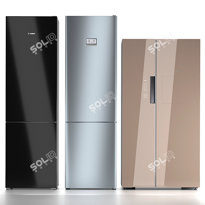 BOSCH Refrigerator Set: 6 VitaFresh Plus Models 3D model image 1