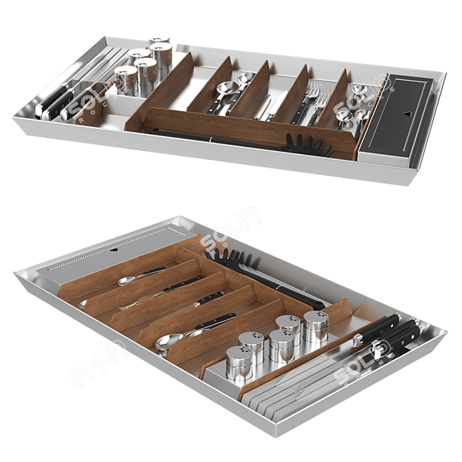 ESSETRE Elite-Line Stainless Steel Drawer 3D model image 2