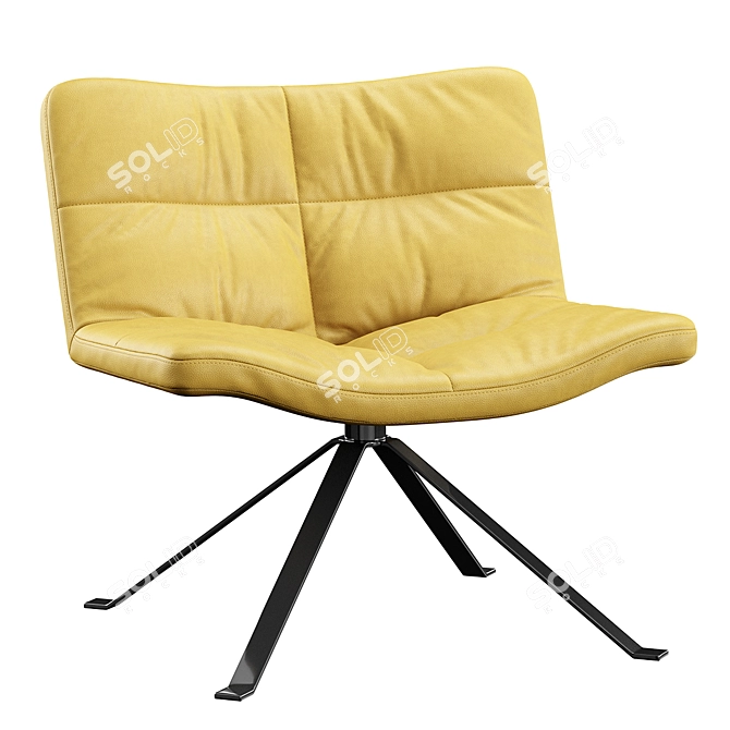 Elegant Swivel Lounge Chair | Tonon Wave Soft 3D model image 1