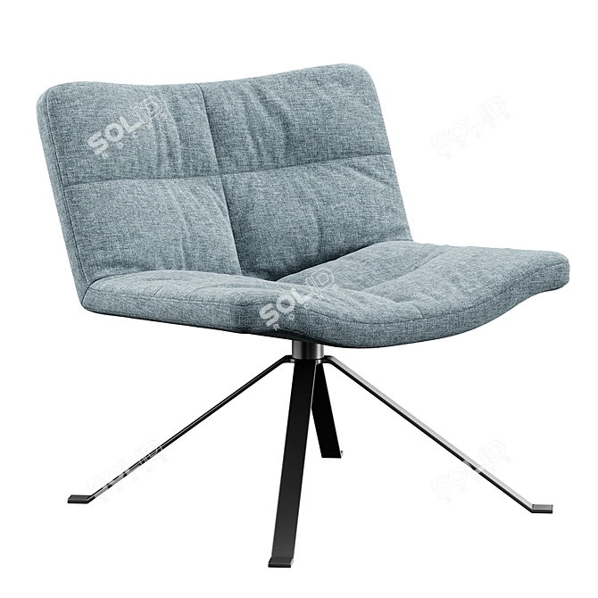 Elegant Swivel Lounge Chair | Tonon Wave Soft 3D model image 2