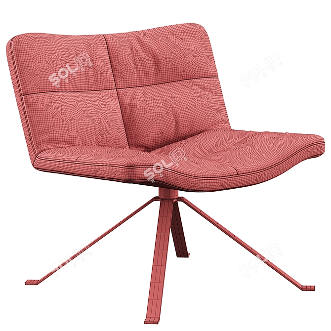 Elegant Swivel Lounge Chair | Tonon Wave Soft 3D model image 6