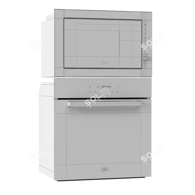 Beko Oven & Microwave Combo: MGB25333BG BIM24400ZGCS 3D model image 4