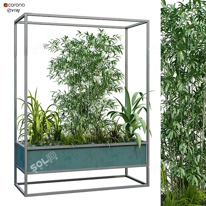 Modern Interior Plant Box Set 3D model image 1