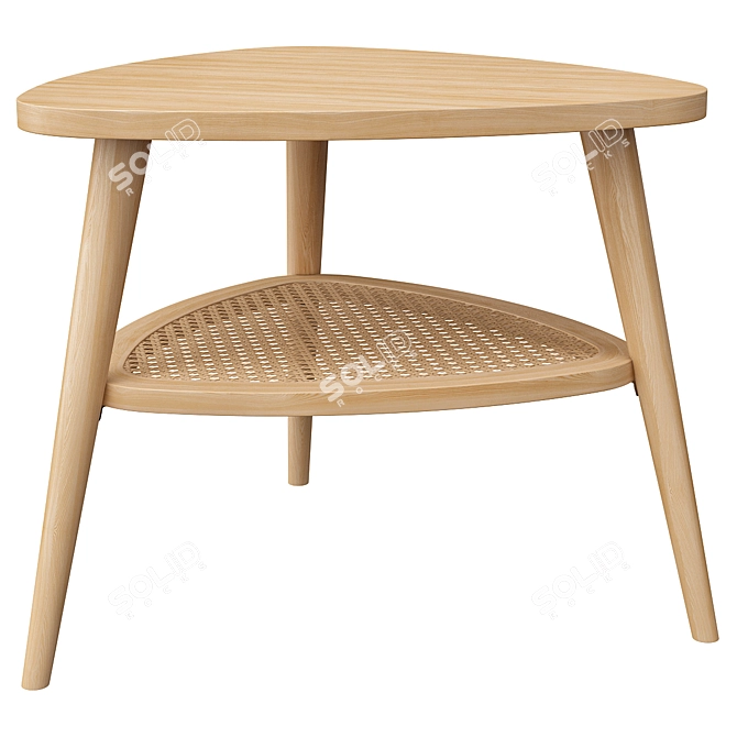 Elegant Morten Wicker Side Table 3D model image 1
