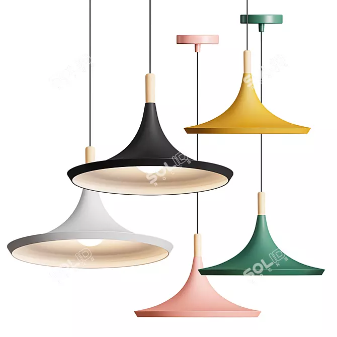 Nordic Macaron Pendant Lamp: Industrial Design with Vintage Twist 3D model image 2