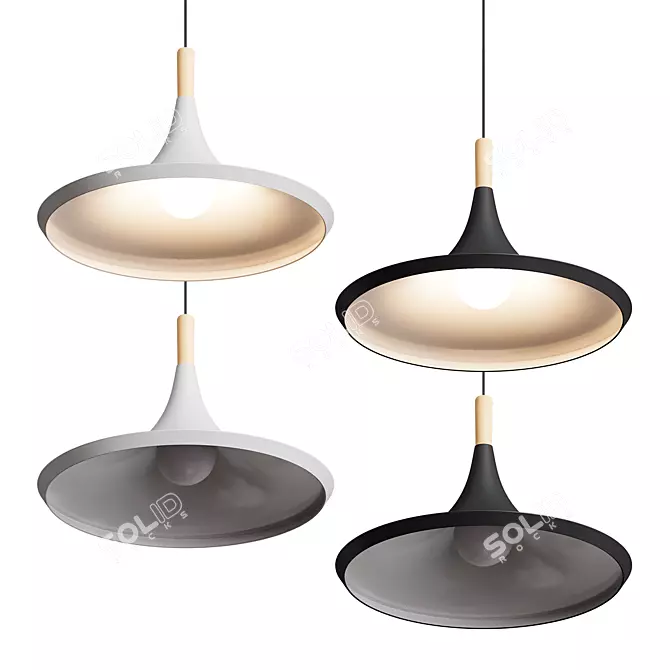 Nordic Macaron Pendant Lamp: Industrial Design with Vintage Twist 3D model image 4