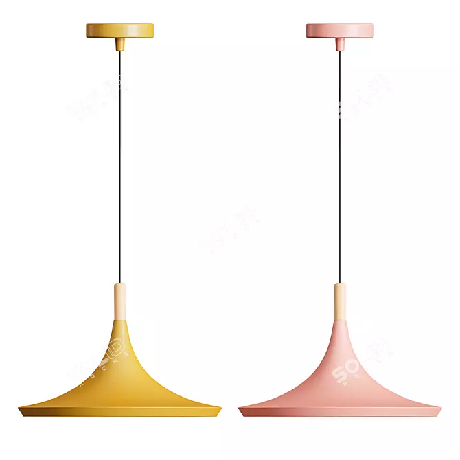 Nordic Macaron Pendant Lamp: Industrial Design with Vintage Twist 3D model image 5