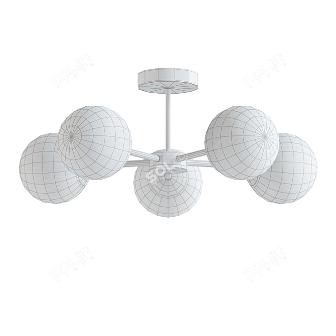 Elegant Frosted Glass Globe Pendant 3D model image 2