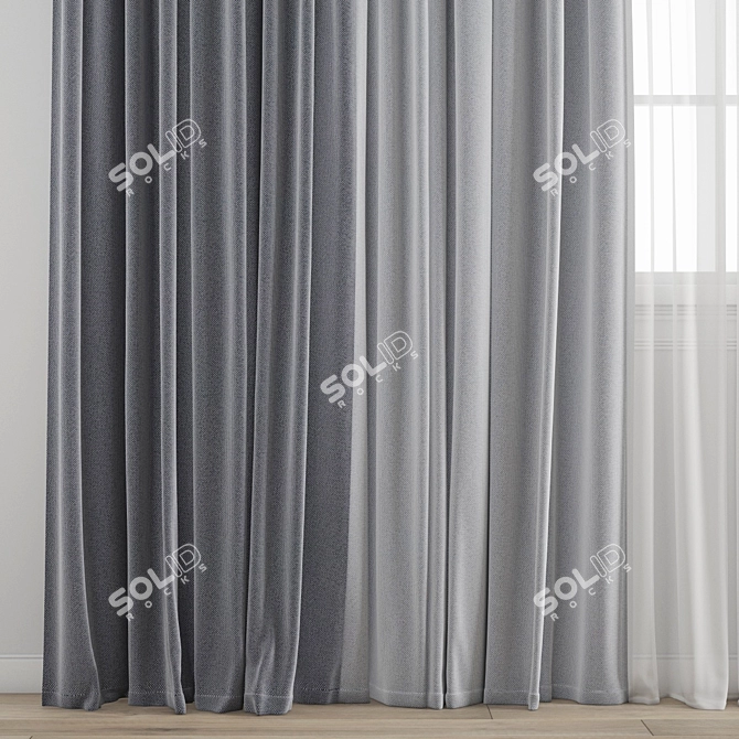 Premium Quality 3D Curtain Model 3D model image 2