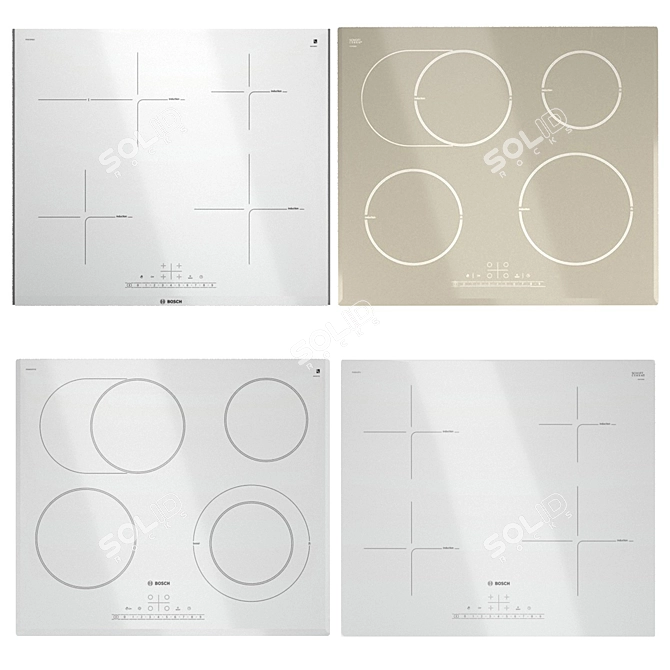 Bosch Induction Hob Set 3D model image 1