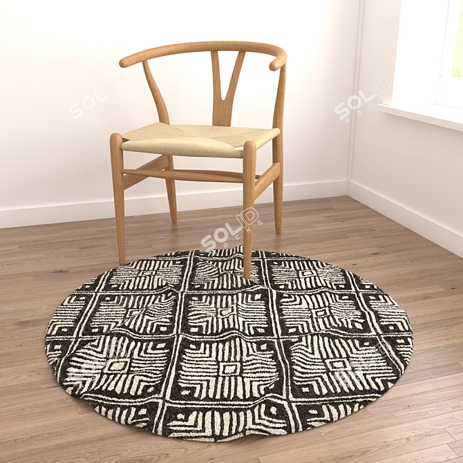 Title: Round Rugs Set - 6 Unique Designs! 3D model image 2