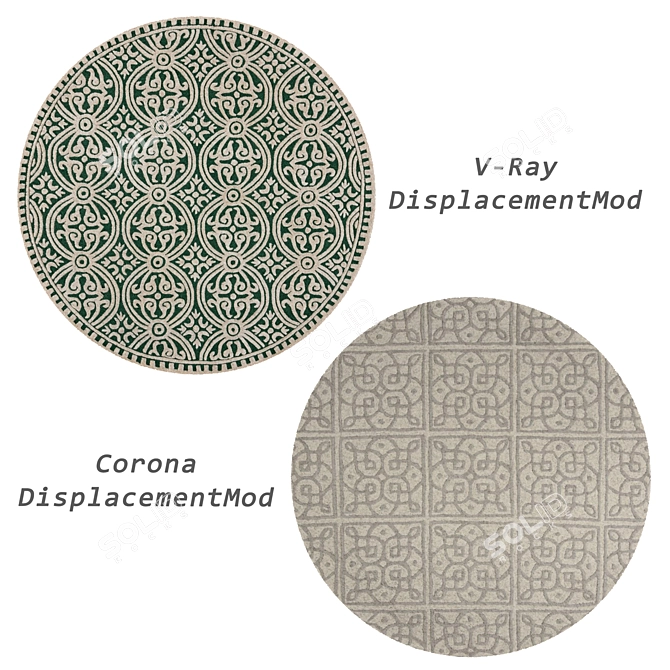 Title: Round Rugs Set - 6 Unique Designs! 3D model image 3