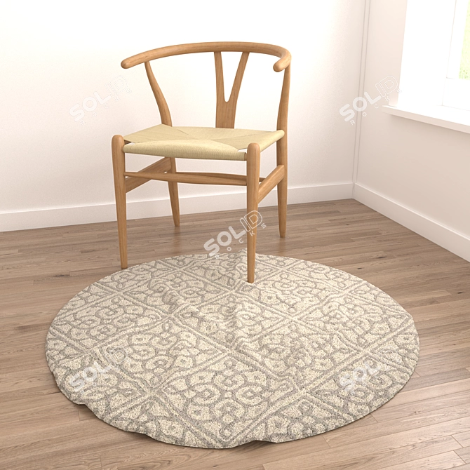 Title: Round Rugs Set - 6 Unique Designs! 3D model image 6