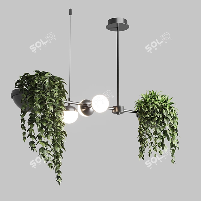 Hanging Pot Light: Stylish Pendant Plant Lamp 3D model image 2