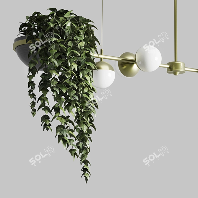 Hanging Pot Light: Stylish Pendant Plant Lamp 3D model image 3