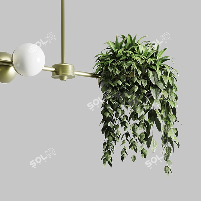 Hanging Pot Light: Stylish Pendant Plant Lamp 3D model image 4