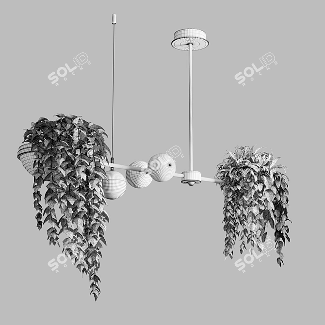 Hanging Pot Light: Stylish Pendant Plant Lamp 3D model image 5