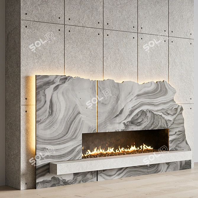 Modern Fireplace Design 3D 3D model image 2