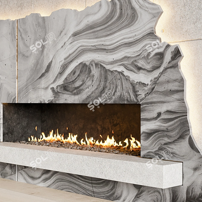 Modern Fireplace Design 3D 3D model image 3