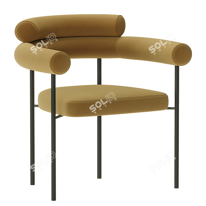 Elegant Portia Dining Chair 3D model image 2