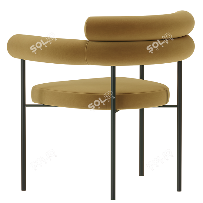 Elegant Portia Dining Chair 3D model image 3