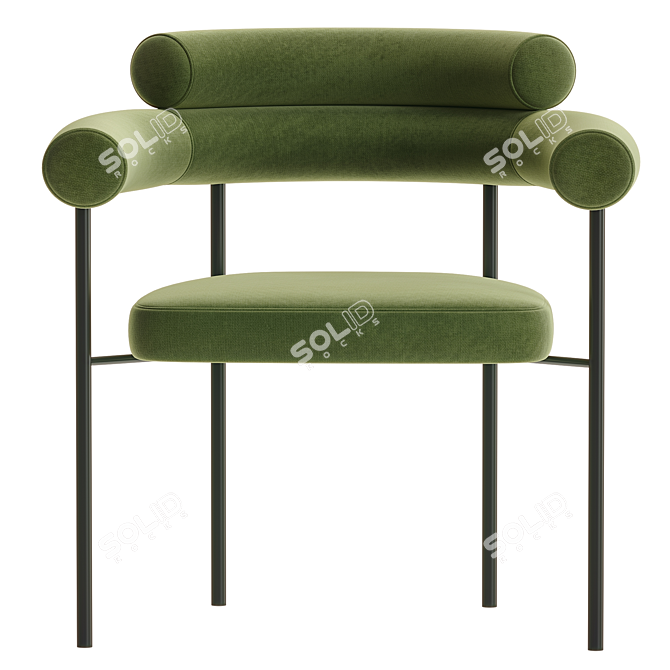 Elegant Portia Dining Chair 3D model image 5