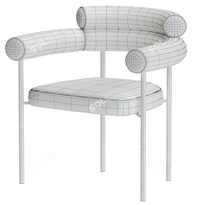 Elegant Portia Dining Chair 3D model image 6