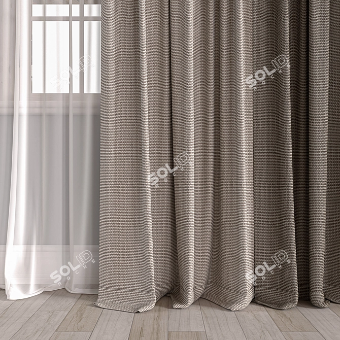 Luxury Velvet Curtain - Vray & Corona Render 3D model image 2