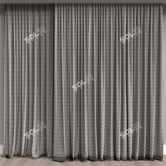 Luxury Velvet Curtain - Vray & Corona Render 3D model image 3